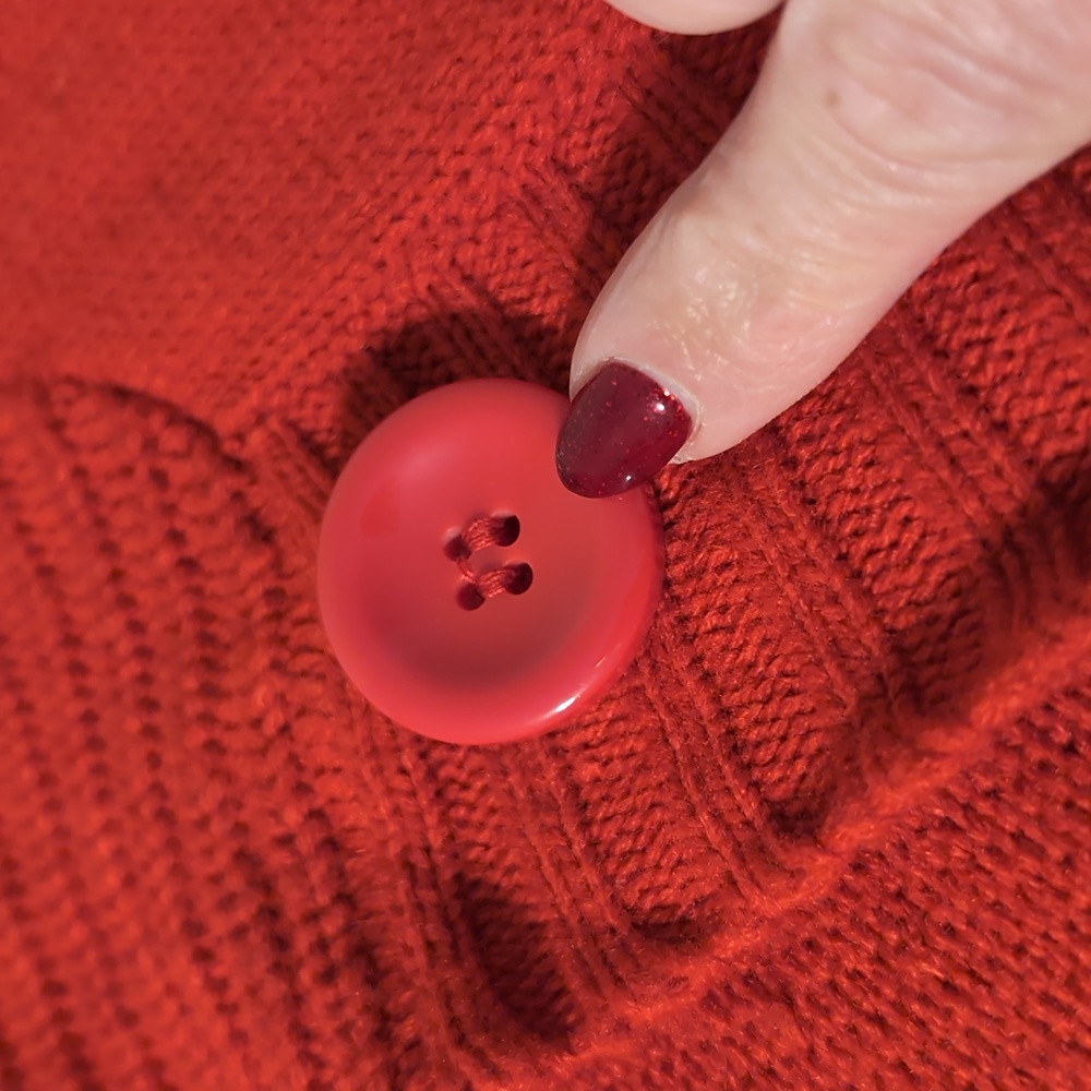 Bisou Bisou Red Belted Holiday Winter Sweater XL - Picture 9 of 13